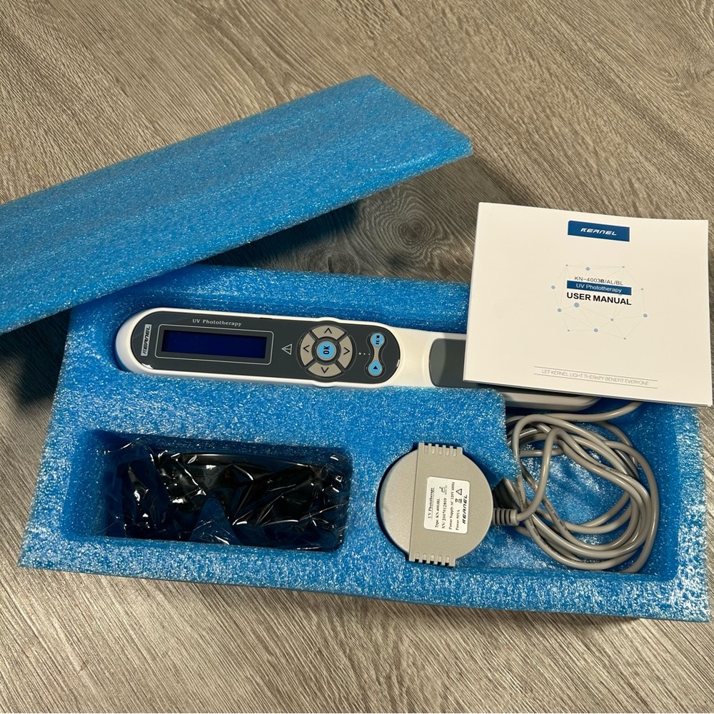 KERNEL UV At-Home Phototherapy KN-4003 Light Wand Manual Black Glasses (No Box)